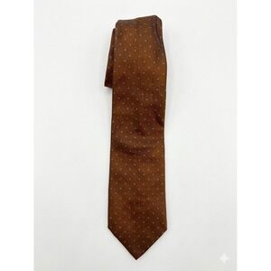 Dolce & Gabbana Tie Mens Brown Sz 57' Silk Blue Poka Dots Structural Dress Down